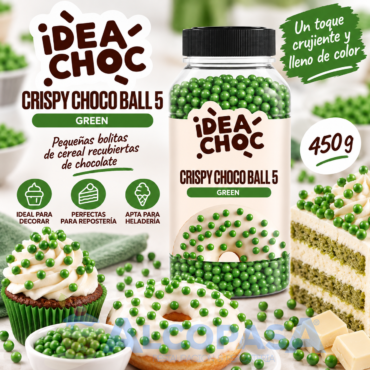 CRISPY CHOCO BALLS 5 VERDE  (BOTE 450g)