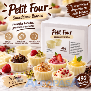 PETIT FOUR SUCEDÁNEO BLANCO (CAJA 490Uds)