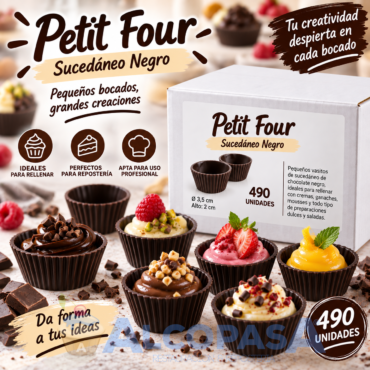 PETIT FOUR SUCEDANEO NEGRO(CAJA 490Uds)