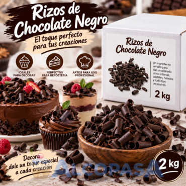RIZOS DE CHOCOLATE NEGRO (CAJA 2kg)