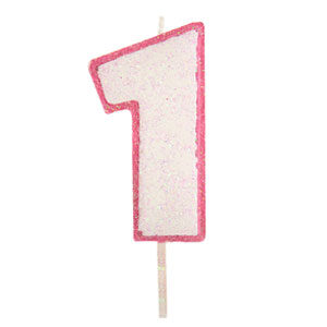 VELA ROSA CON BRILLO Nº1 (Ud)