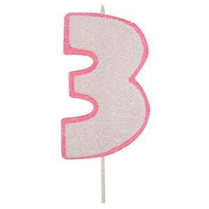 VELA ROSA CON BRILLO Nº3 (Ud)