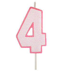 VELA ROSA CON BRILLO Nº4 (Ud)