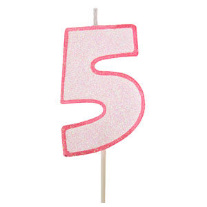 VELA ROSA CON BRILLO Nº5 (Ud)