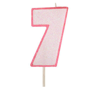 VELA ROSA CON BRILLO Nº7 (Ud)
