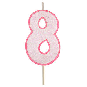 VELA ROSA CON BRILLO Nº8 (Ud)