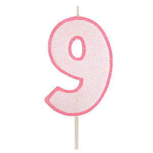 VELA ROSA CON BRILLO Nº9 (Ud)