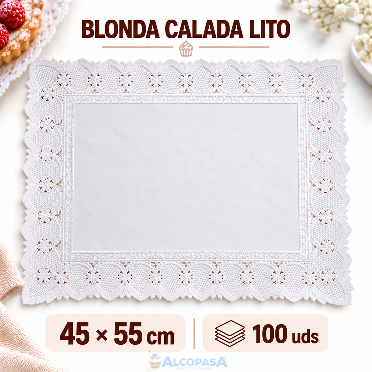 BLONDAS CALADAS LITO 45X55CMS (100Uds)