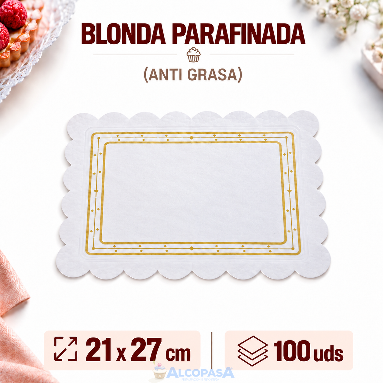 BLONDAS PARAFINADAS 21X27CMS (100Uds)