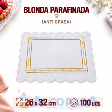 BLONDAS PARAFINADAS 26X32CMS (100Uds)