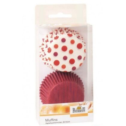 CÁPSULAS CUPCAKE "LOUNGE RED" BIRKMANN (48 Uds)