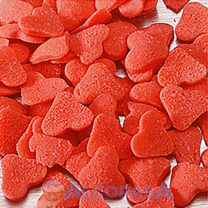 CONFETIS DE AZÚCAR "CORAZÓN" ROJOS (CUBO 650g)