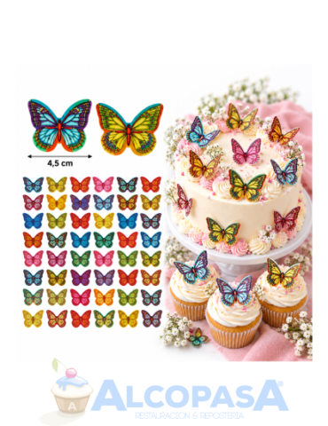 MARIPOSAS IMPRESAS DE OBLEA (CAJA 260 Uds)