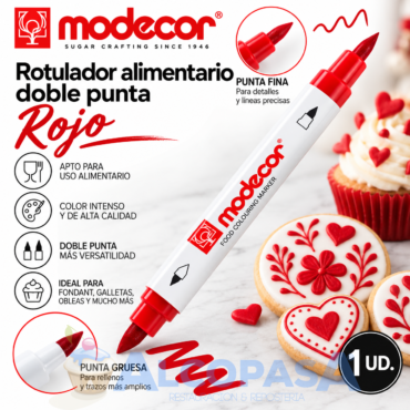 ROTULADOR ROJO DOBLE PUNTA (Ud)