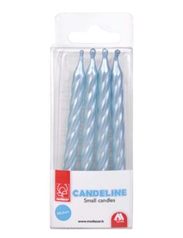 VELAS CELESTE PERLADO 6.5 cm (4 Uds)