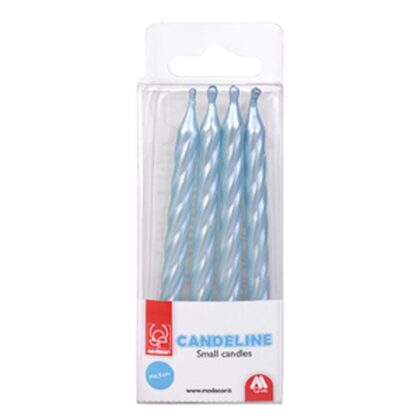VELAS CELESTE PERLADO 6.5 cm (4 Uds)
