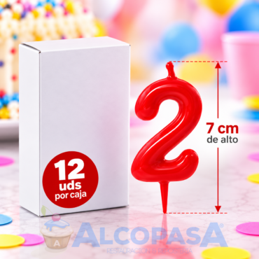 VELAS CONICAS 5CM Nº2 (CAJA 12Uds)