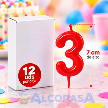 VELAS CONICAS 5CM Nº3 (CAJA 12Uds)