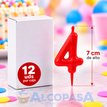 VELAS CONICAS 5CM Nº4 (CAJA 12Uds)