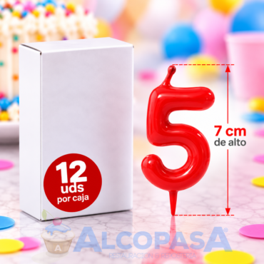 VELAS CONICAS 5CM Nº5 (CAJA 12Uds)