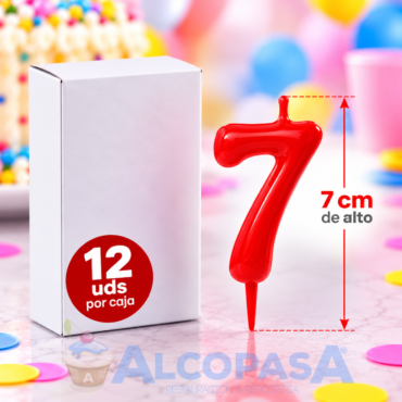 VELAS CONICAS 5CM Nº7 (CAJA 12Uds)