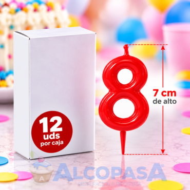 VELAS CONICAS 5CM Nº8 (CAJA 12Uds)
