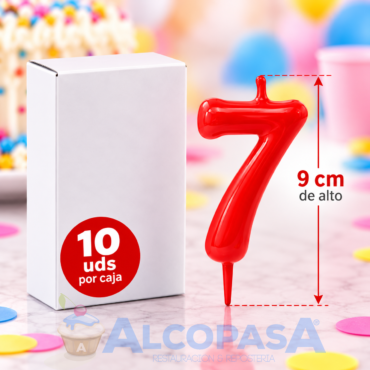 VELAS CONICAS 6,5CM Nº7 (CAJA 10Uds)