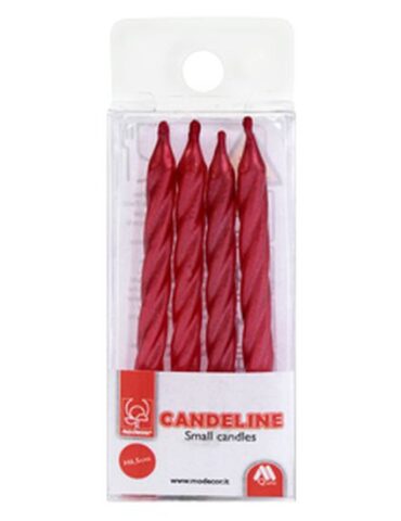 VELAS ROJO PERLADO 6.5 cm (4 Uds)