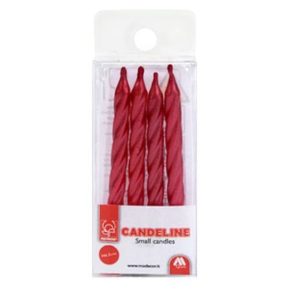 VELAS ROJO PERLADO 6.5 cm (4 Uds)