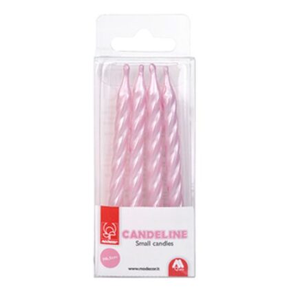 VELAS ROSA PERLADO 6.5 cm (4 Uds)