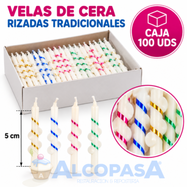VELITAS RIZADAS (CAJA 100Uds)