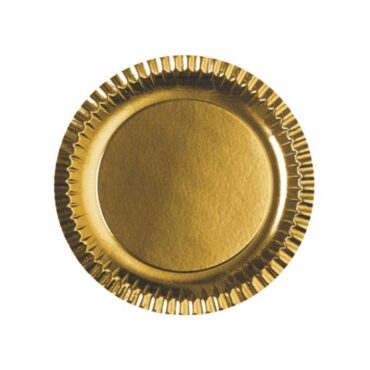 PLATOS ORO DE CARTÓN Ø27CM (100 Uds)