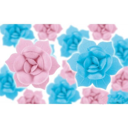 FLOR OBLEA AZUL C/BASE 50mm (CAJA 100Uds)