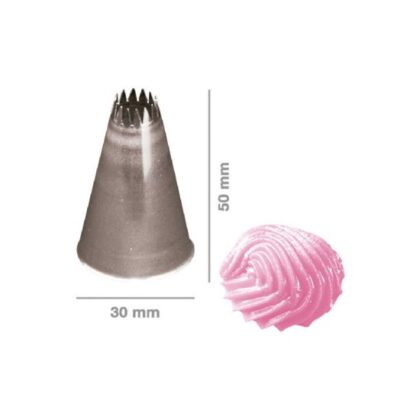 BOQUILLA INOX. RIZADA Nº15 - 30x50mm (Ud)