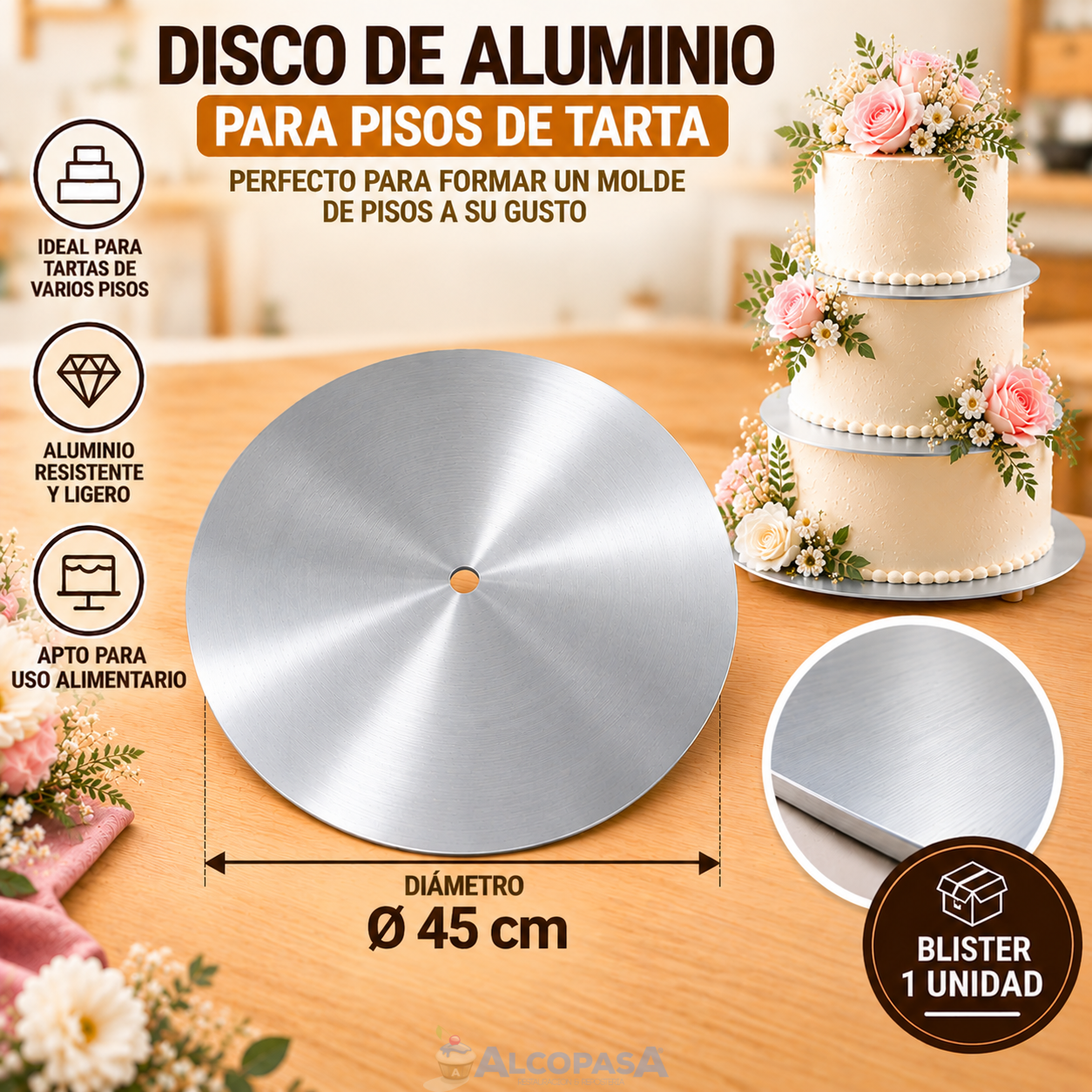 DISCO ALUMINIO 45cm (Ud)