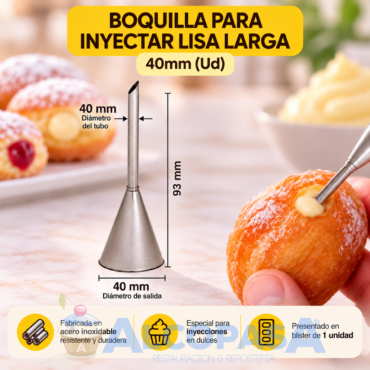 BOQUILLA PARA INYECTAR LISA LARGA 40mm (Ud)