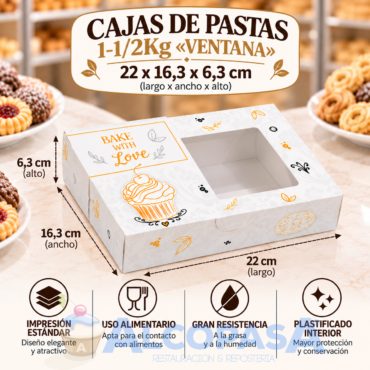 CAJAS DE PASTAS 1-1/2Kg "VENTANA" (Ud)