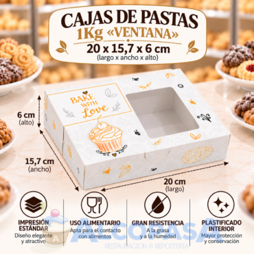 CAJAS DE PASTAS 1Kg "VENTANA" (Ud)