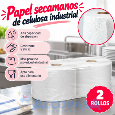 PAPEL CELULOSA INDUSTRIAL (PAQUETE 2 ROLLOS)