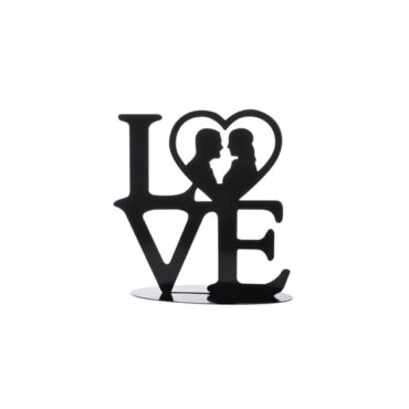 FIGURA NOVIOS "LOVE" EN METAL 18cm (Ud)