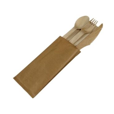 SET DE CUBIERTOS DE MADERA 1/4 24x8cm (BOLSA 100Uds)