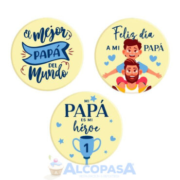 PLACA CHOCO. BLANCO "FELIZ PAPA" 5cm (CAJA 60Uds)