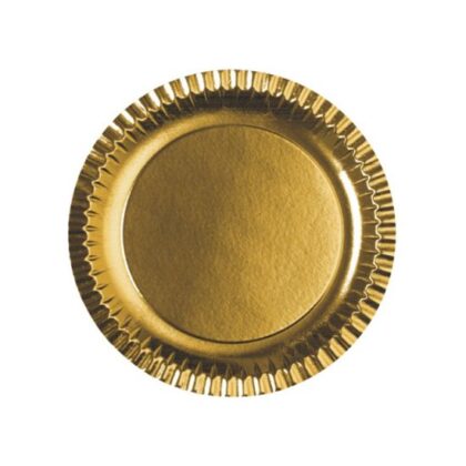 PLATOS ORO DE CARTÓN Ø16cm (PAQUETE 100Uds)