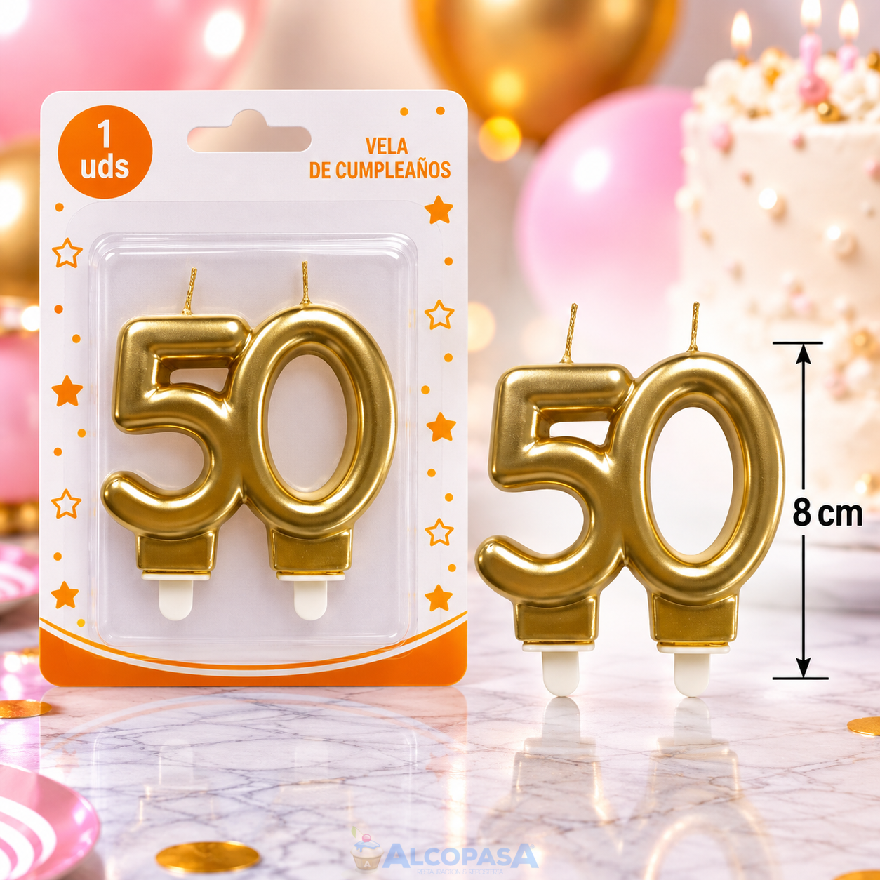 VELA ANIVERSARIO - ORO 50 AÑOS (Ud)