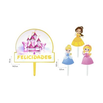 TOPPER "FELICIDADES PRINCESA" (Ud)