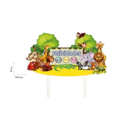 TOPPER "FELICIDADES ANIMALES" (Ud)