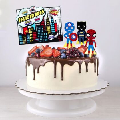 TOPPER "FELICIDADES SUPERHÉROES" (Ud) - Imagen 2