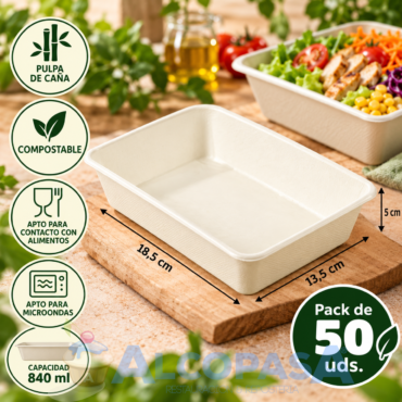 BANDEJA QUANTUM DE PULPA 840ml (CAJA 50Uds)