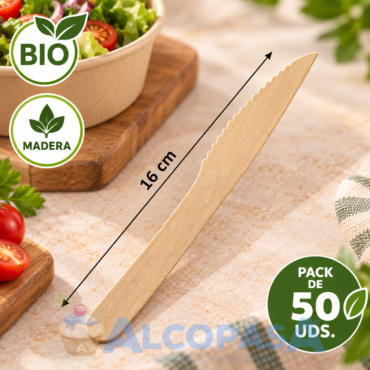 CUCHILLO DE MADERA 16x2cm (CAJA 50Uds)
