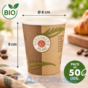 VASO DE CARTÓN Ø8x9cm (200ml) (CAJA 50Uds)